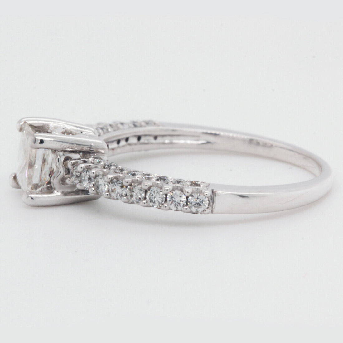 Princess Cut Diamond Engagement Ring Clarity Enhanced 1.01 TCW 14K White Gold