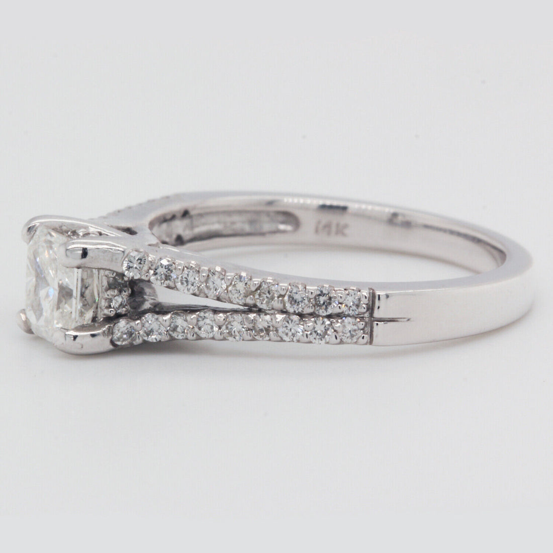 Radiant Cut Diamond Engagement Ring Clarity Enhanced 1.06 TCW 14K White Gold