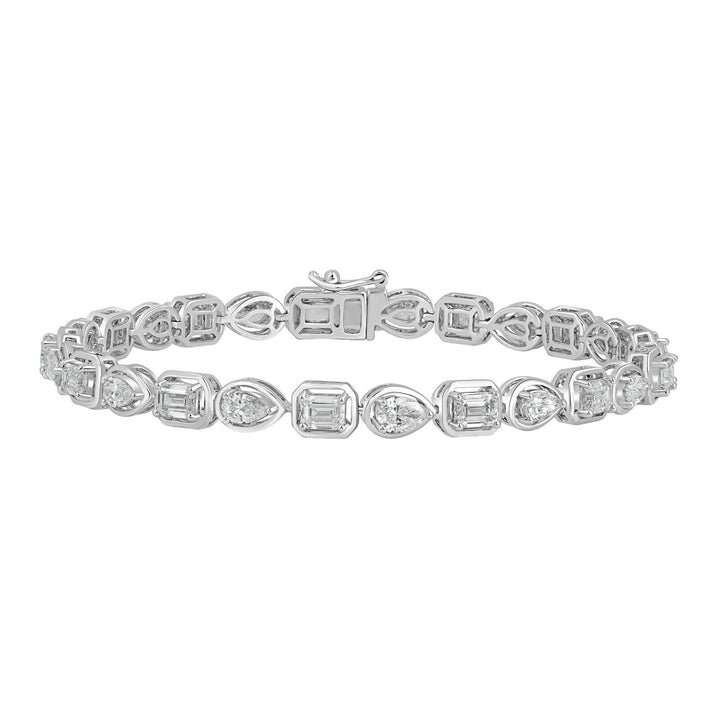 Lab Grown Diamond Tennis Bracelet E-F VVS2-VS1 14K White Gold 12.35 cttw 4 Prong
