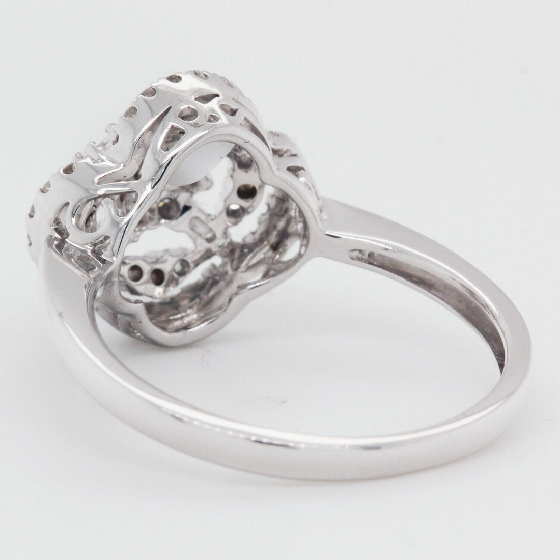 Round Diamonds and Baguettes Rose Ring 0.37 TCW 18k White Gold
