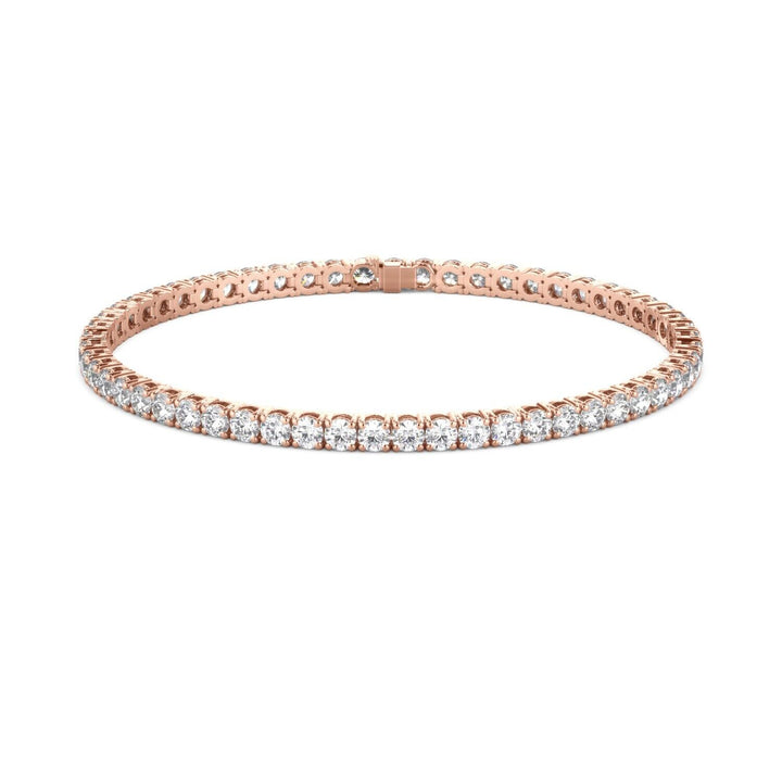 Lab Grown Diamond Tennis Bracelet D-E VS1-VS2 14K Rose Gold 4.86cttw 4 Prong