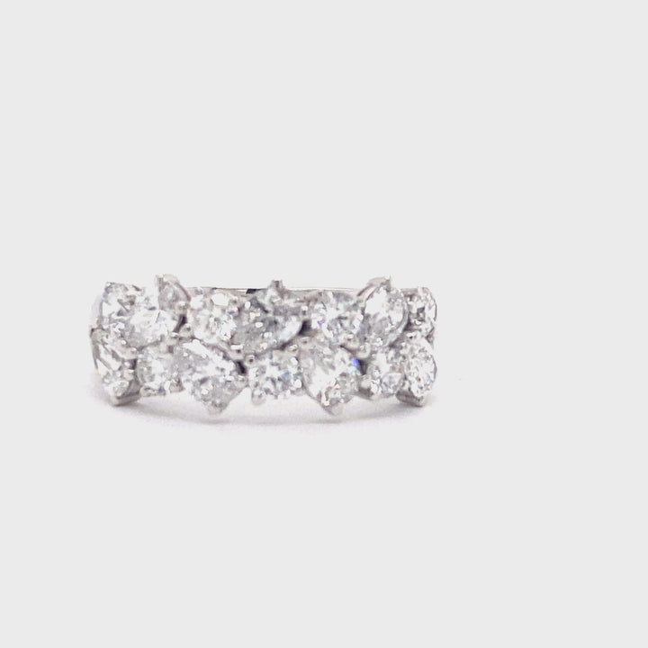 Lab grown 2.00 carat Multi Shape Diamond band 14k White Gold