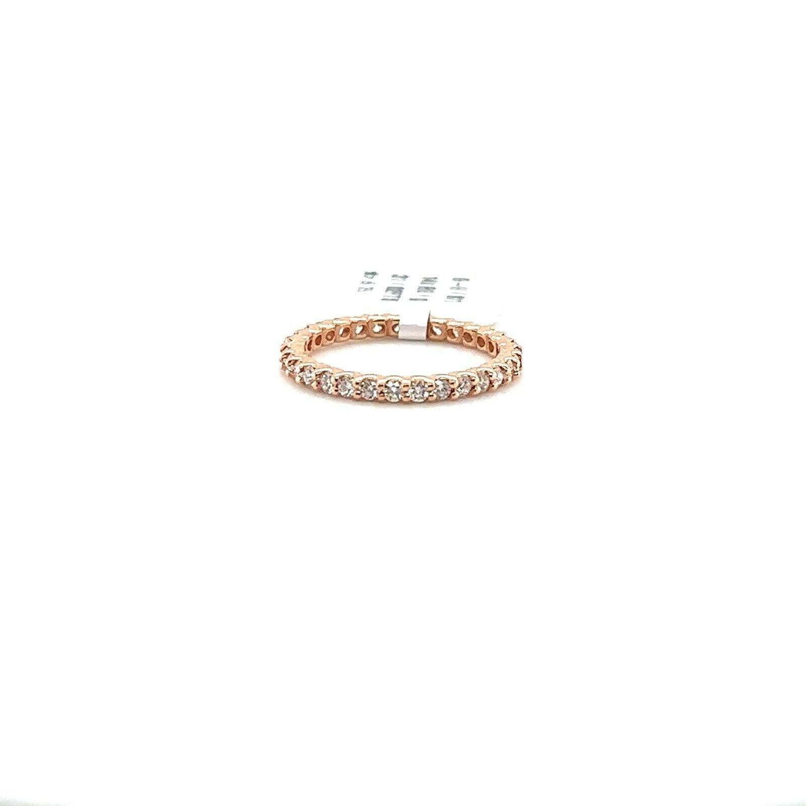 Natural 0.65tcw Rose Gold eternity Diamond band.