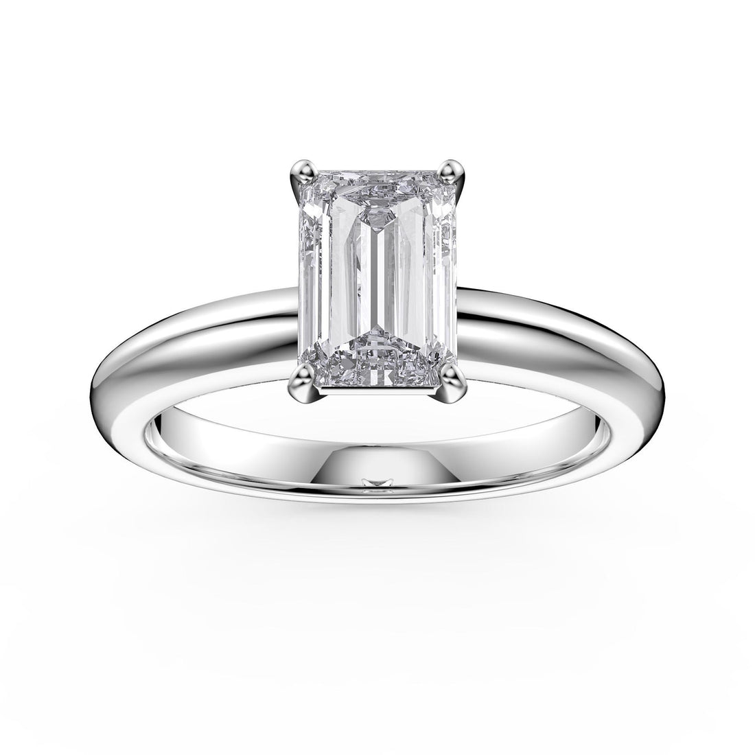 Lab Grown 3.19ct Emerald Cut Diamond Solitaire Engagement Ring F-VS2 14K Gold
