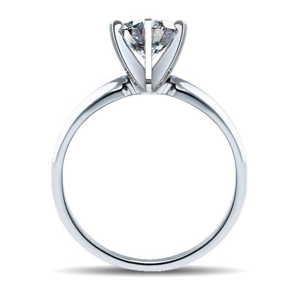 14K Gold 0.51 ct Round Cut Diamond Solitaire Engagement Ring F VS2