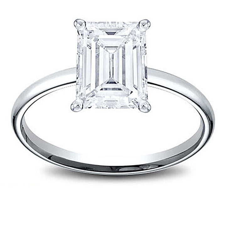 14K Gold Lab Grown 1.52ct Emerald Cut Diamond Solitaire Engagement Ring G-VS2