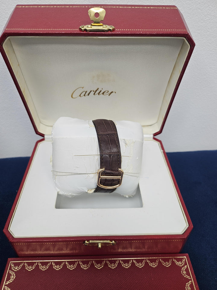 Cartier Ballon Bleu 42mm Rose Gold Watch with Leather Strap