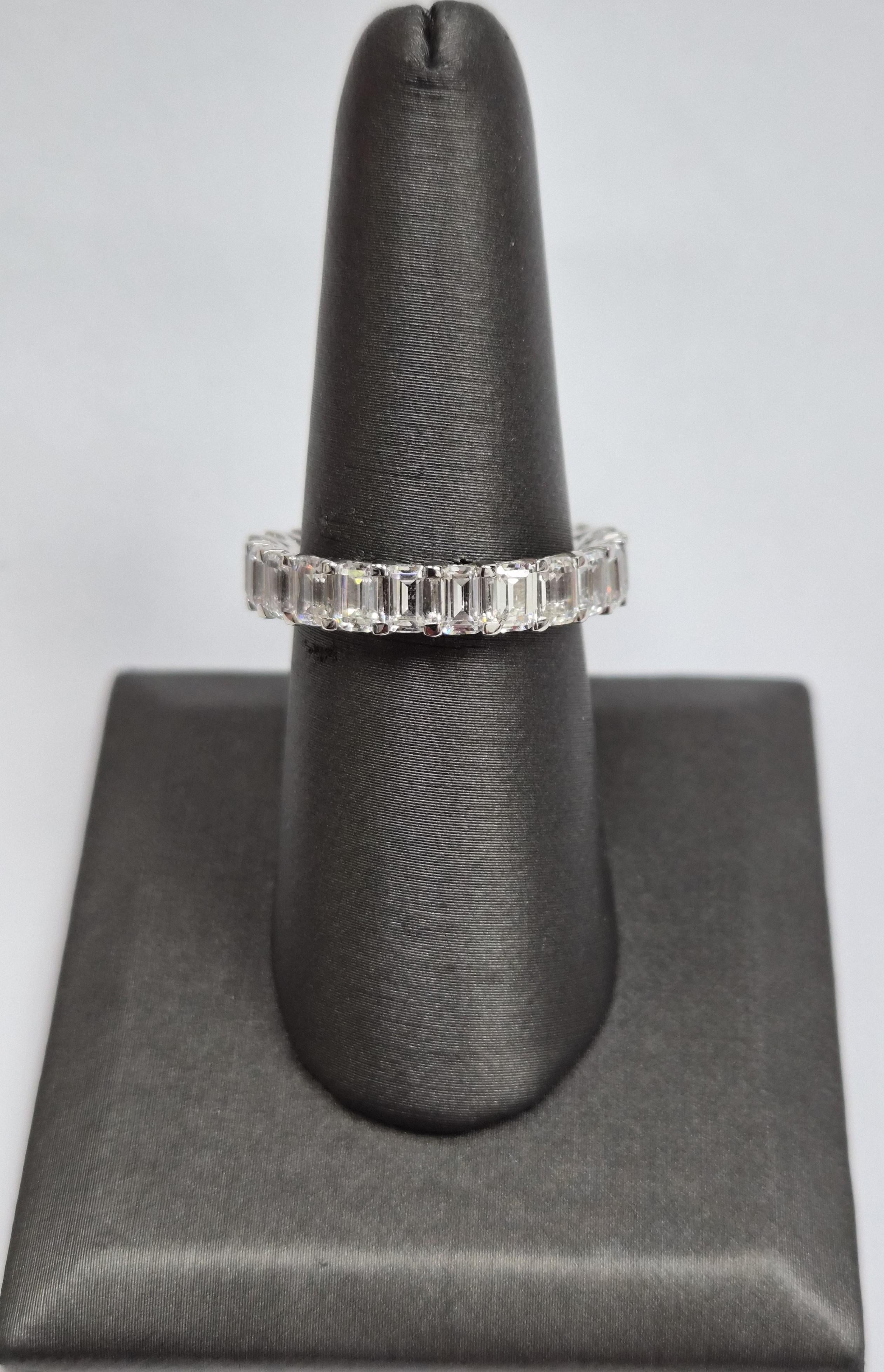 Lab Grown Diamond Eternity Ring D-E VS1-VS2 18K White Gold 5.36ct t/w Size 6