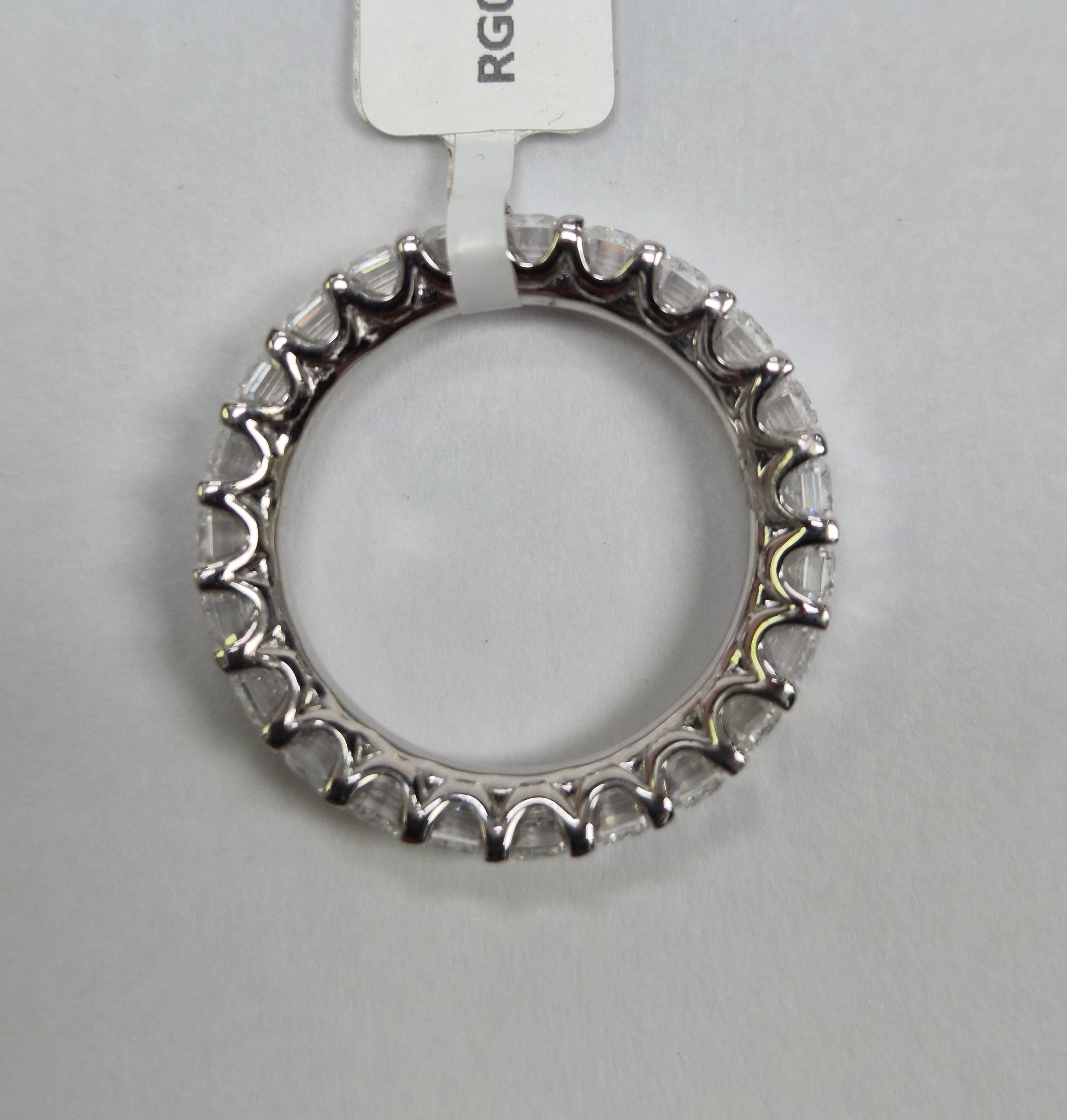 Lab Grown Diamond Eternity Ring D-E VS1-VS2 18K White Gold 5.36ct t/w Size 6