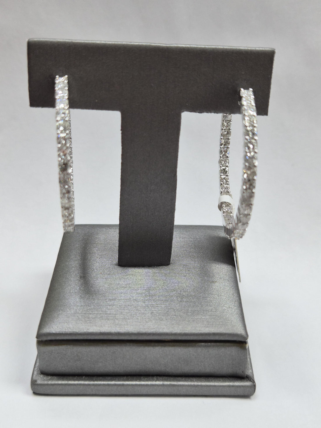 Lab Grown 9.52Ct Round Diamond Hoop Earrings White Gold 14K