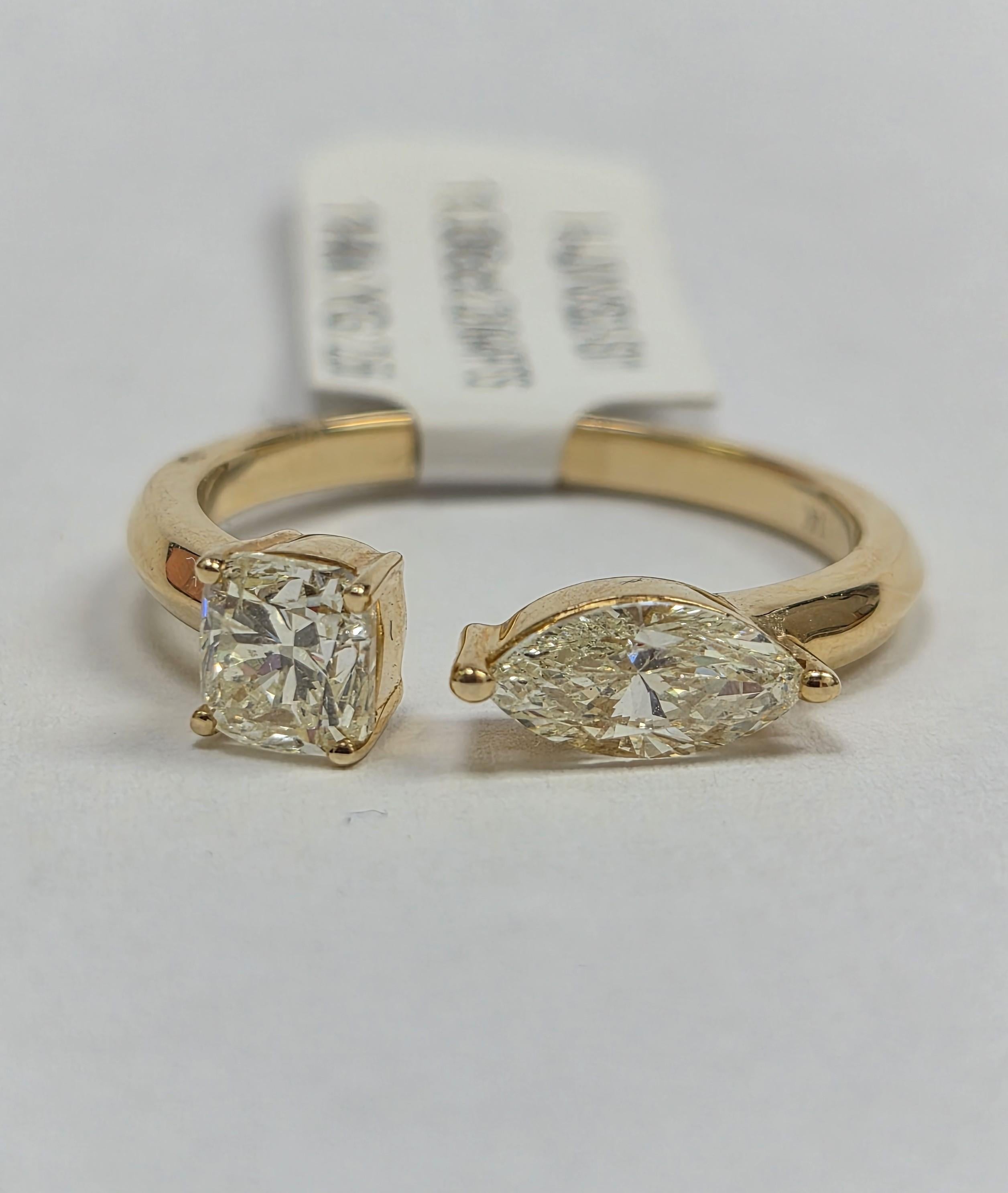 Titanic multi shape Diamond 14K Ring 1.06ct T/W