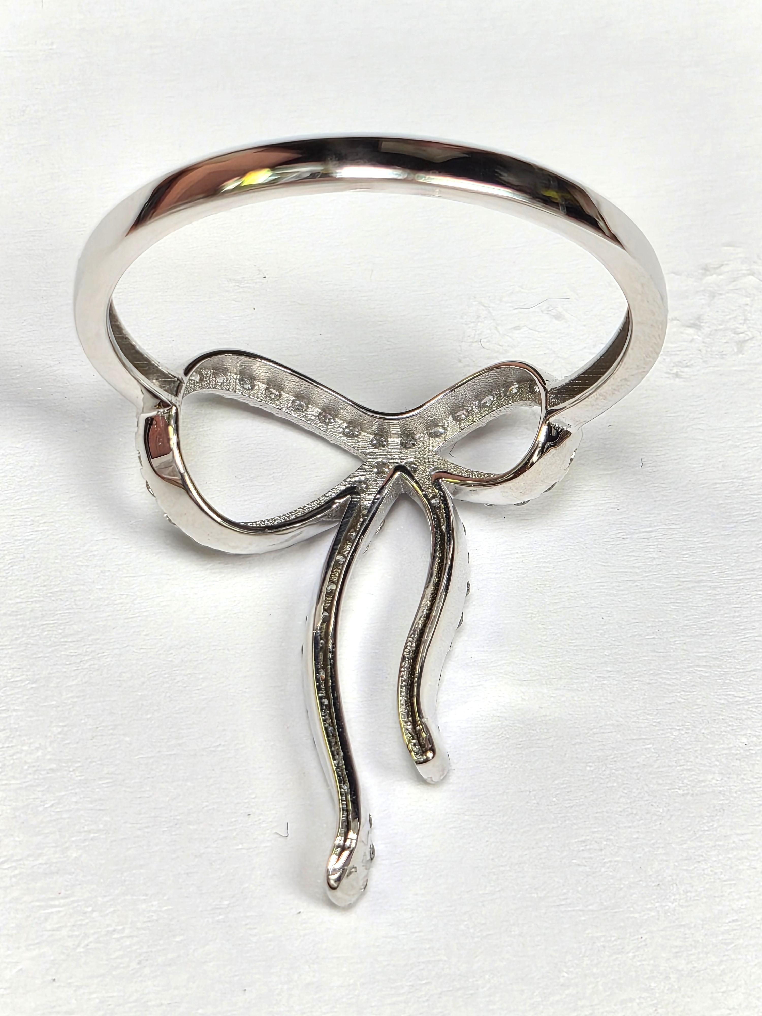 Bow Ring 0.45cts diamond 14K white gold Ring