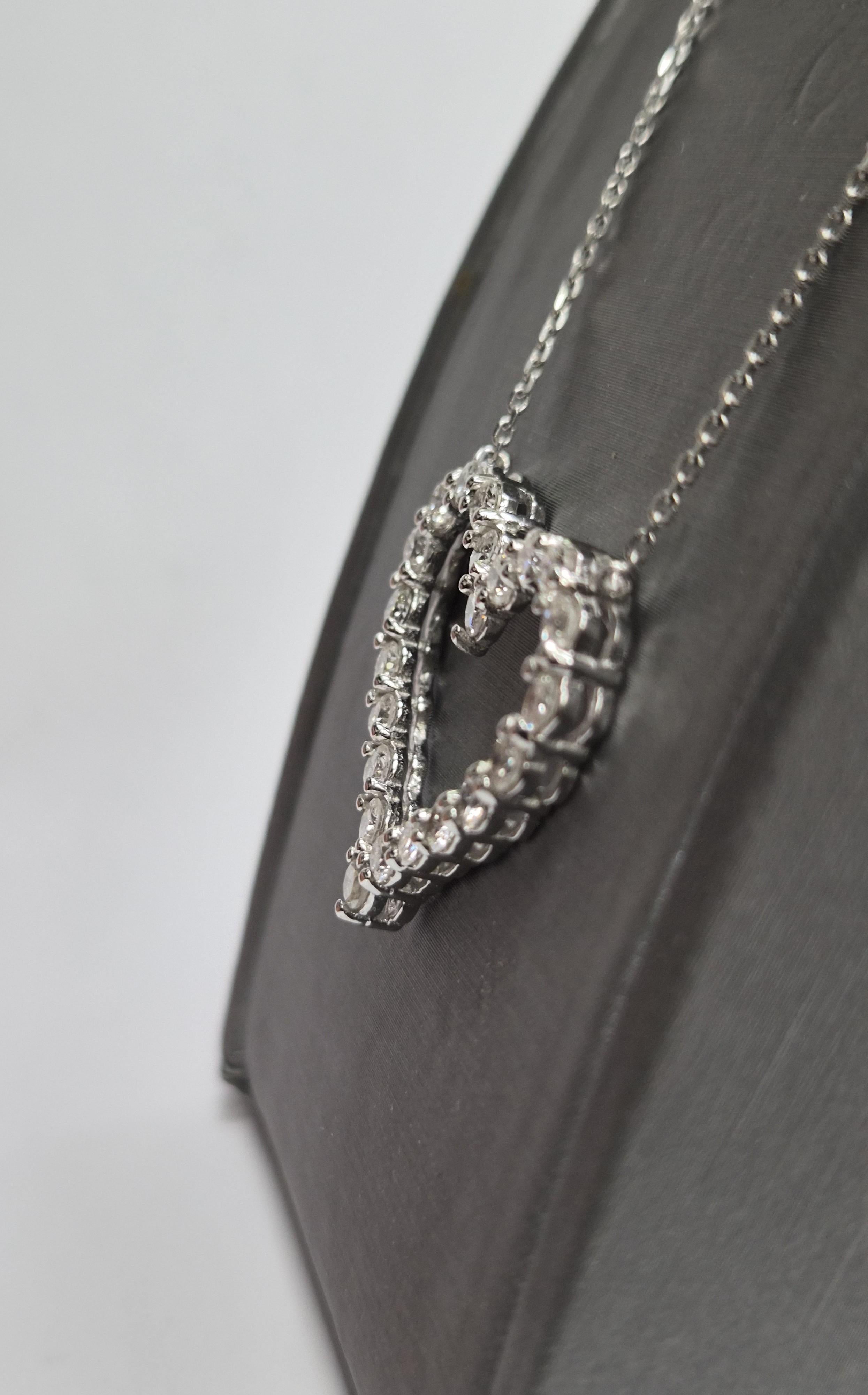 Valentine's day! Heart-Shaped 2.00ct Diamond Pendant Necklace