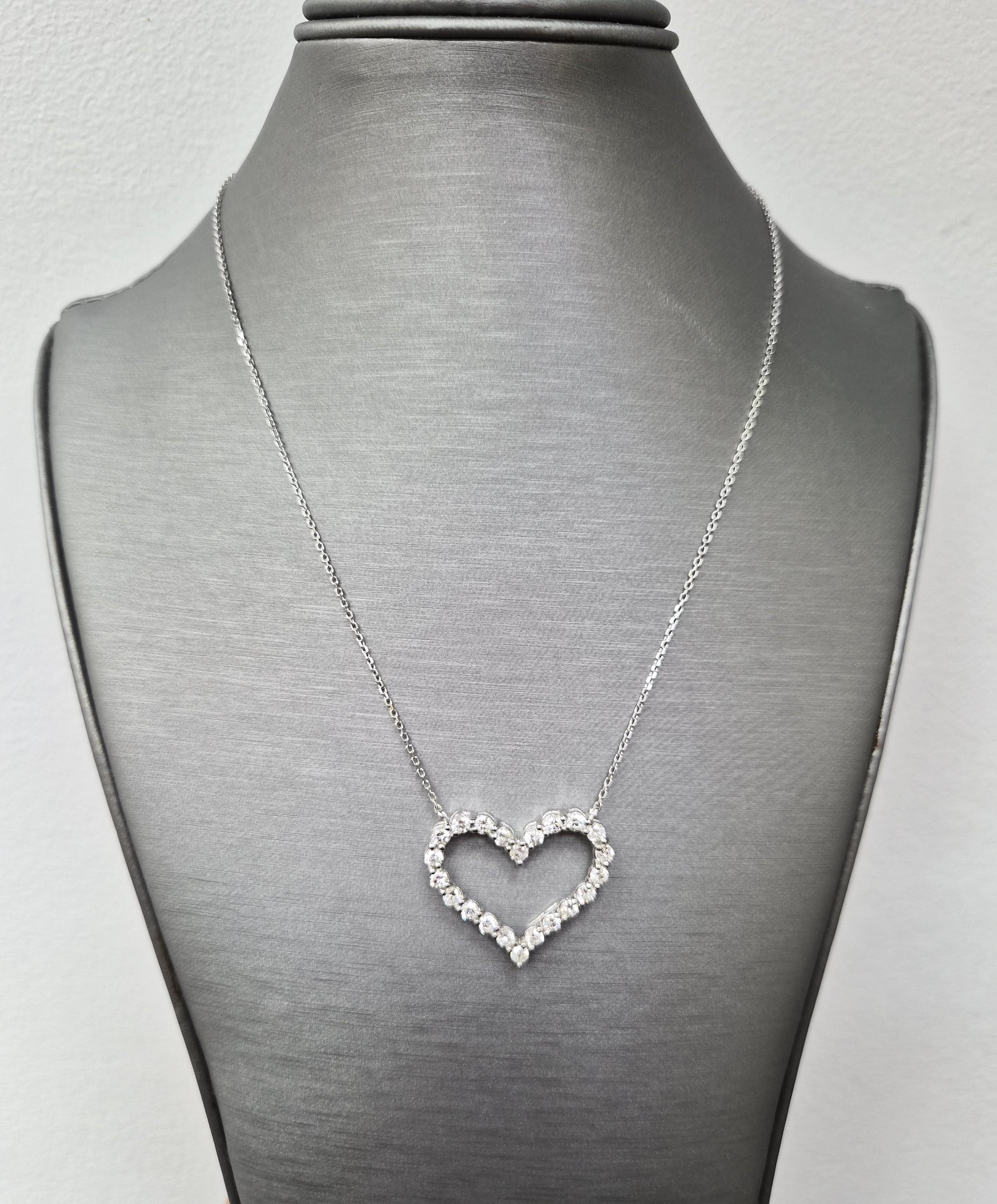 Valentine's day! Heart-Shaped 2.00ct Diamond Pendant Necklace