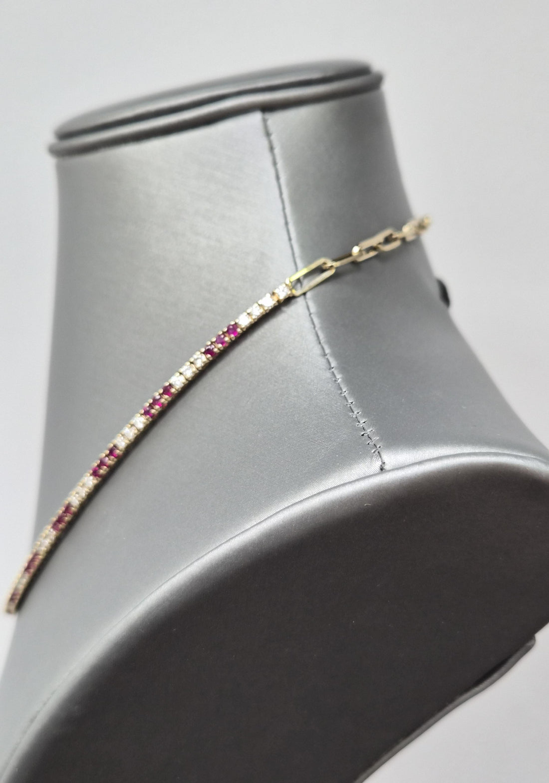Valentine's day! Natural 14k Yellow Gold Necklace with Diamonds and Rubies
