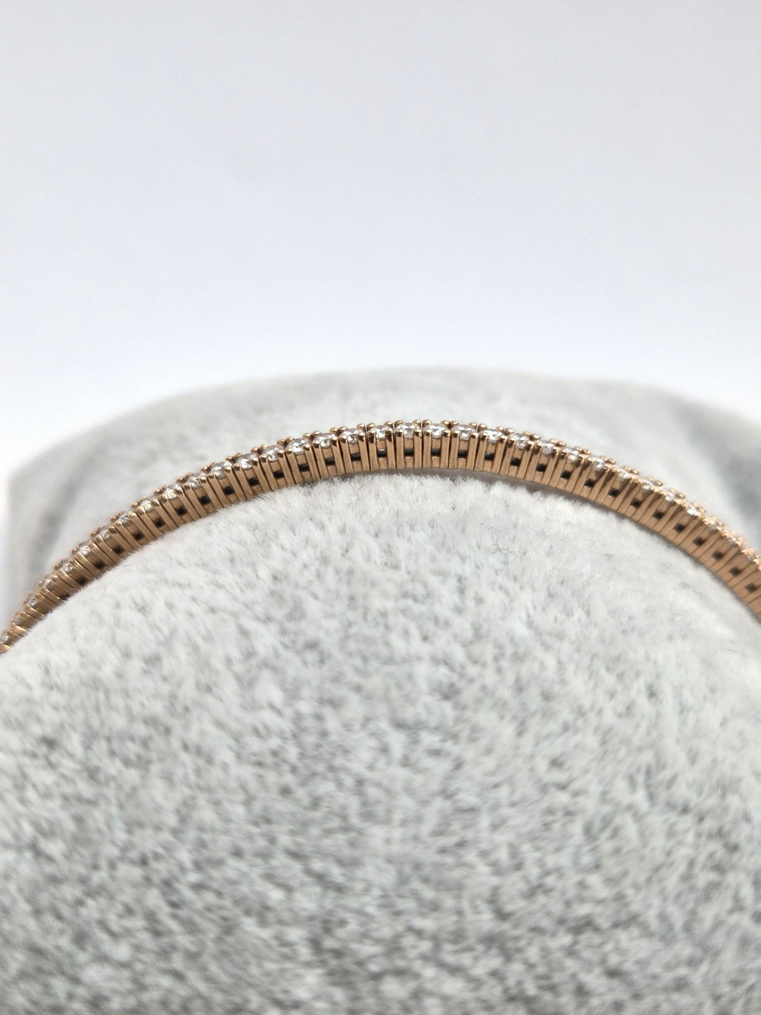 Natural 14k Rose Gold Bangle with 1.6ct White Diamonds