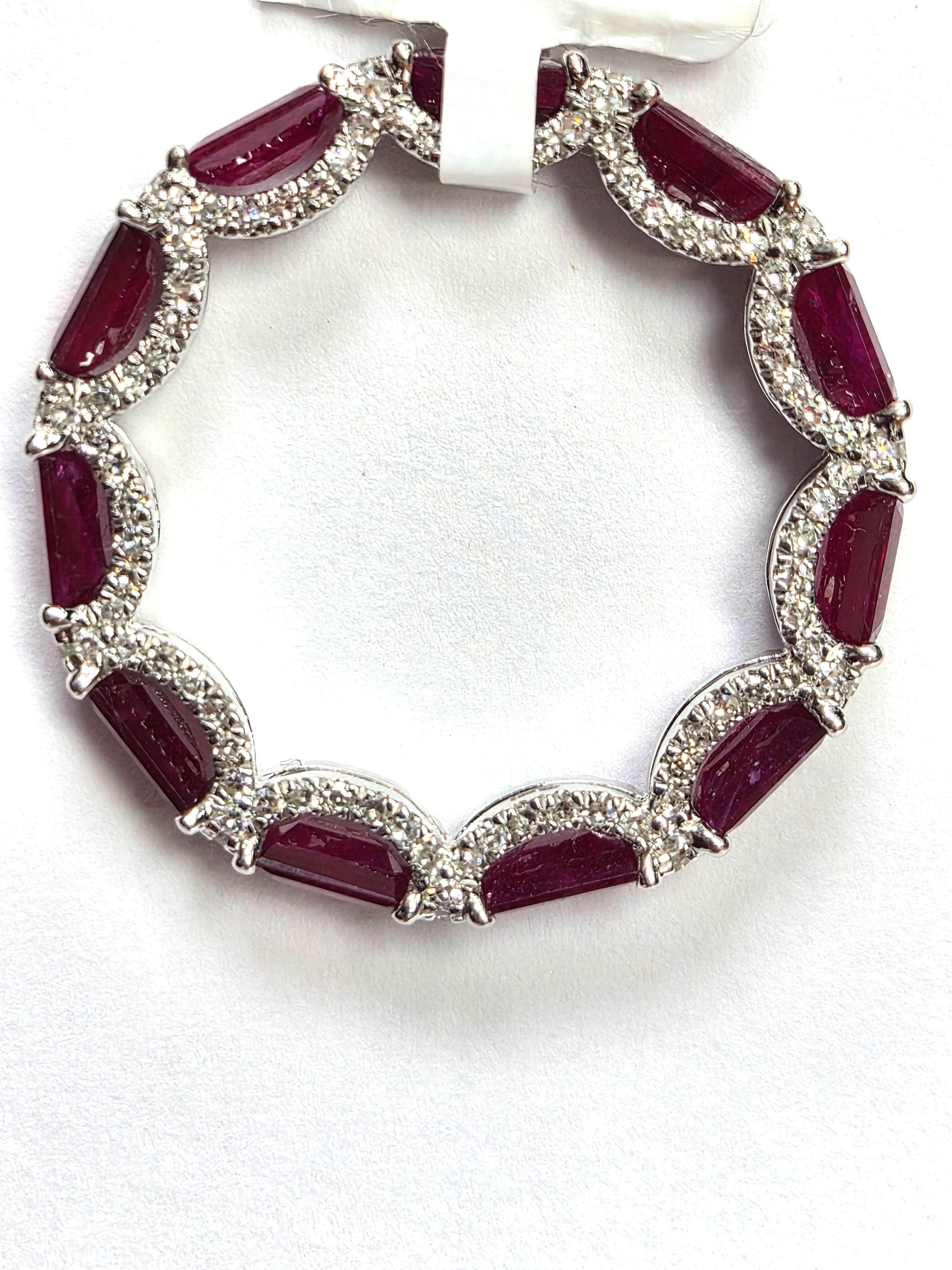 Ruby Hudson and Natural Diamond Eternity Band in W/G