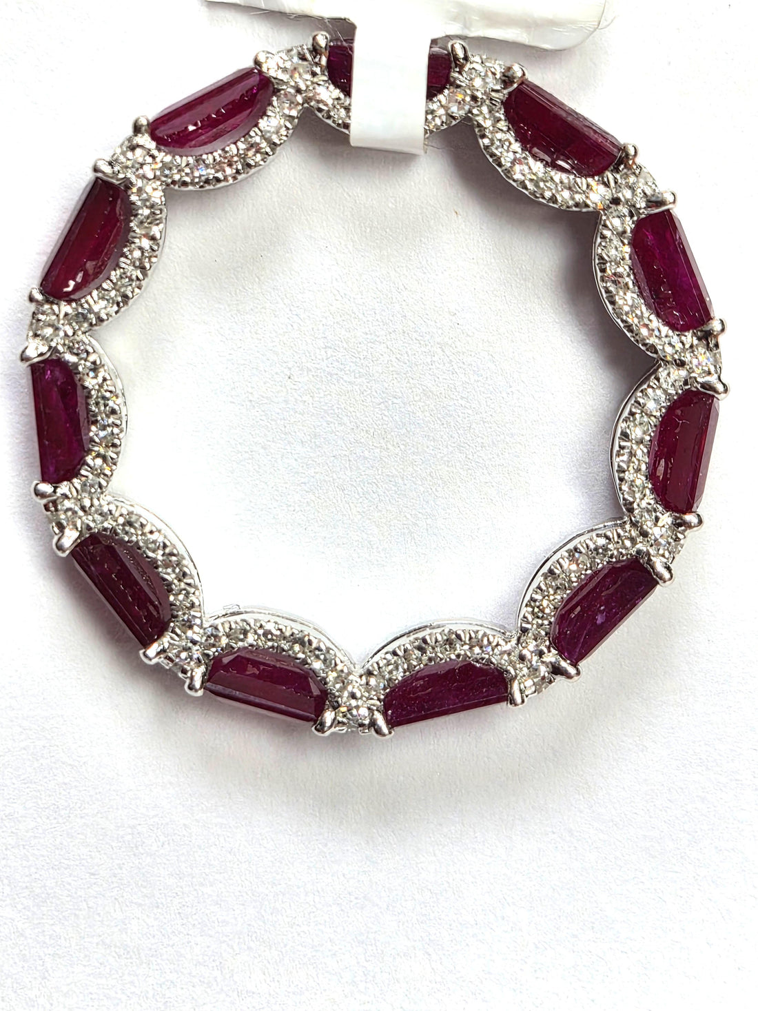 Ruby Hudson and Natural Diamond Eternity Band in W/G