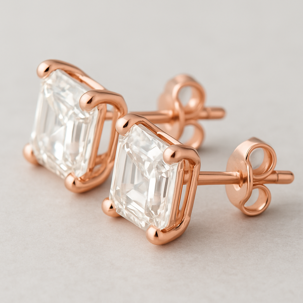 6.00 Carat Asscher Cut Diamond Earrings Lab Grown