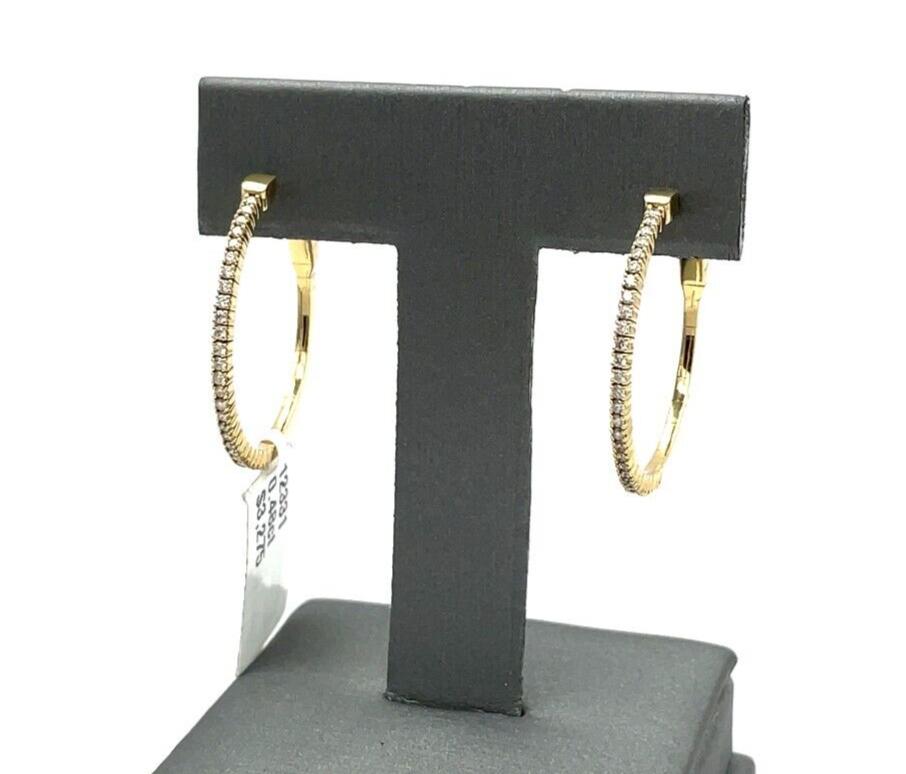 .48 Ct Diamond Hoop Earrings Natural Earth Mined Diamonds