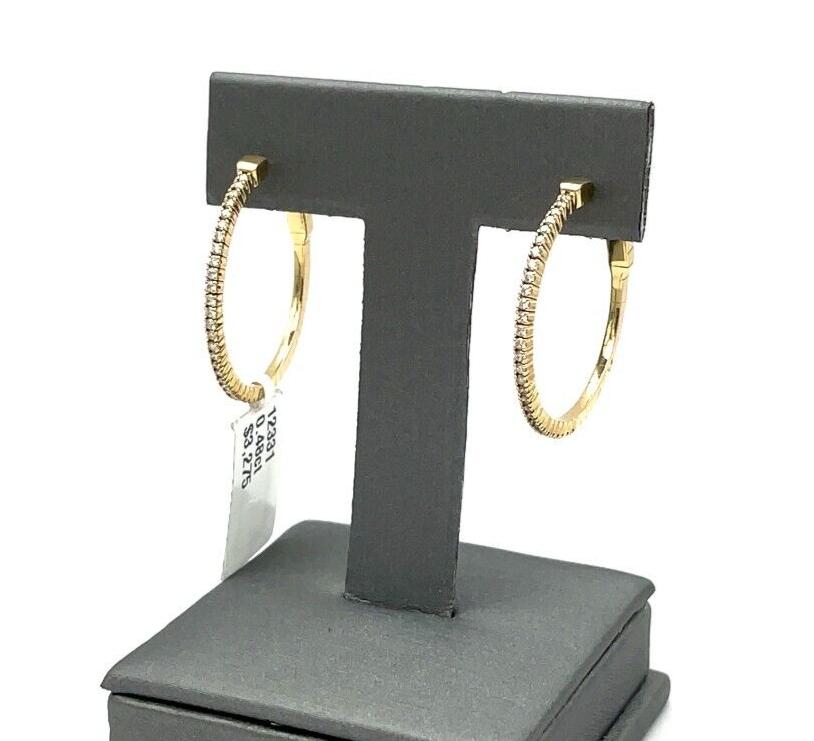 .48 Ct Diamond Hoop Earrings Natural Earth Mined Diamonds