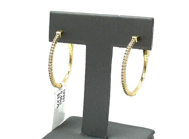 .48 Ct Diamond Hoop Earrings Natural Earth Mined Diamonds