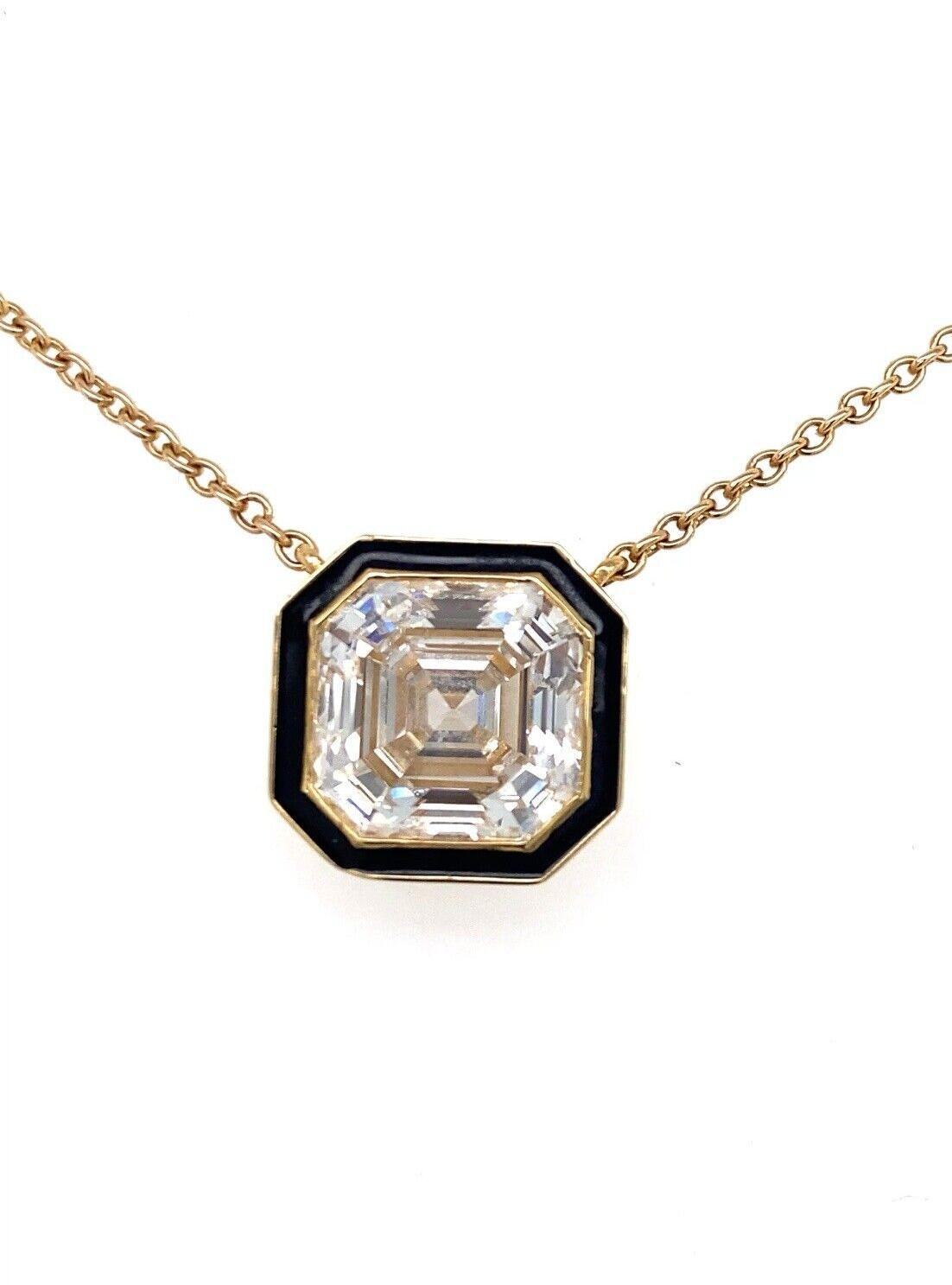 14k Gold Octagonal Pendant Necklace with 5.51-Carat VS1 Diamond