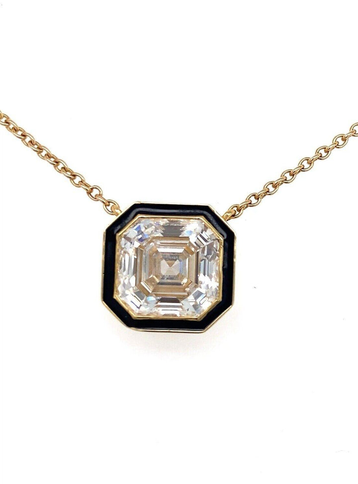 14k Gold Octagonal Pendant Necklace with 5.51-Carat VS1 Diamond