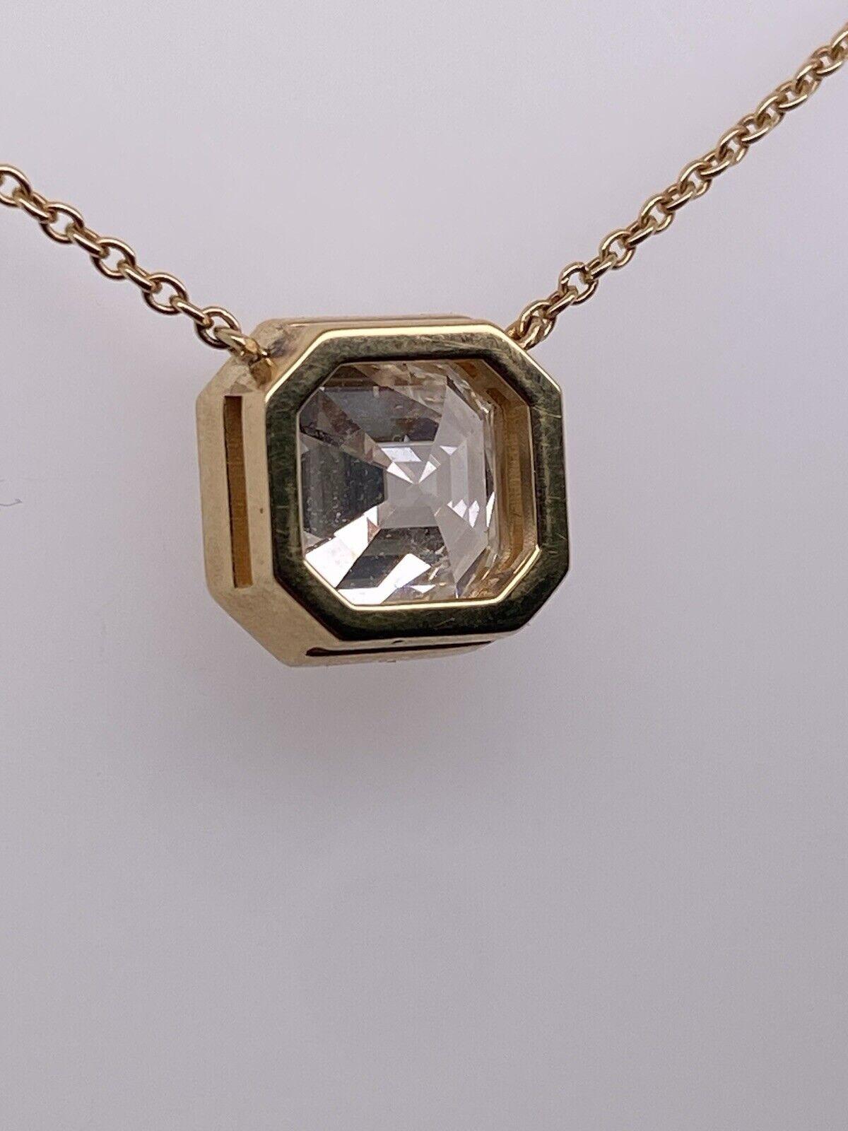 14k Gold Octagonal Pendant Necklace with 5.51-Carat VS1 Diamond