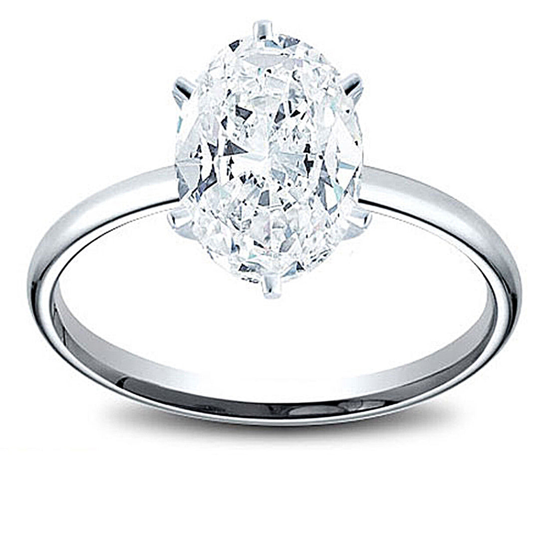 14K Gold 1.01 ct Oval Cut Diamond Solitaire Engagement Ring H I1