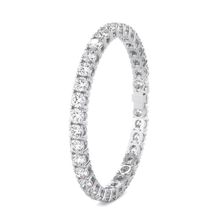 Lab Grown Diamond Tennis Bracelet D-E VS1-VS2 14K White Gold 14.48cttw 4 Prong