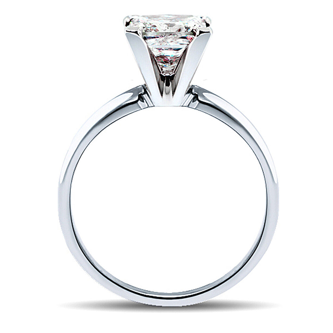 14K Gold 1.17 ct Princess Cut Diamond Solitaire Engagement Ring F SI2