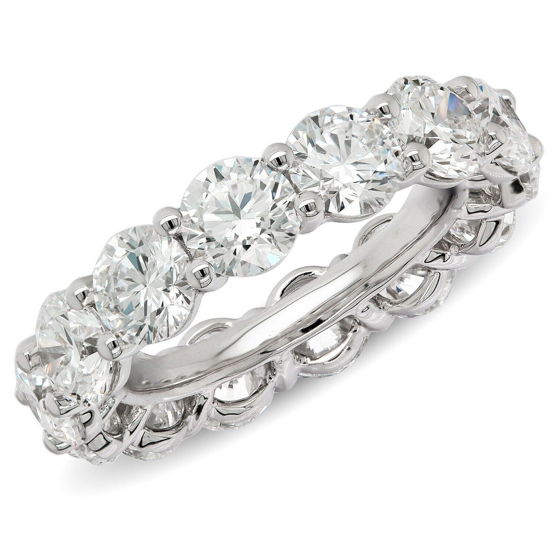 Lab Grown Diamond Eternity Ring D-E VS1-VS2 18K White Gold 3.94cttw Size 8