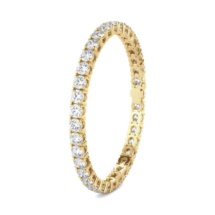 Lab Grown Diamond Tennis Bracelet D-E VS1-VS2 14K Yellow Gold 12.18cttw 4 Prong