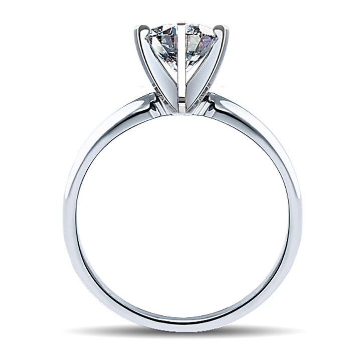 14K Gold 0.5 ct Round Cut Diamond Solitaire Engagement Ring E SI1
