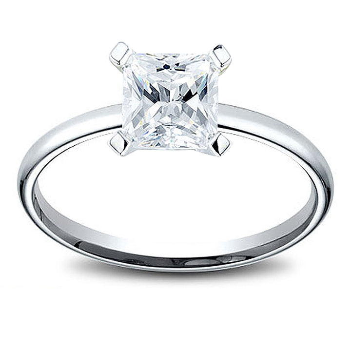 14K Gold 1.12 ct Square Radiant Cut Diamond Solitaire Engagement Ring K VS1