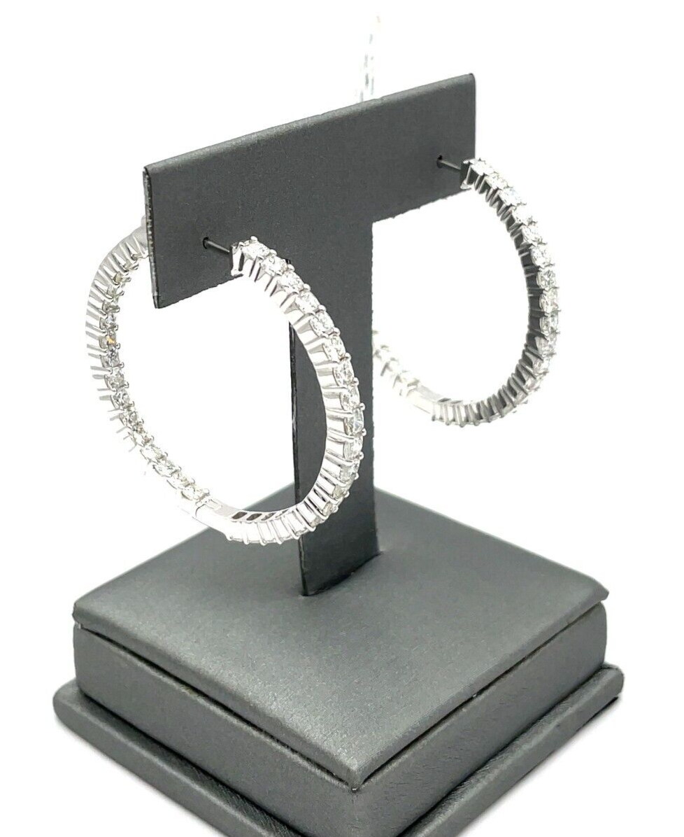 6.26 ct Diamond Hoop Earrings (Natural)