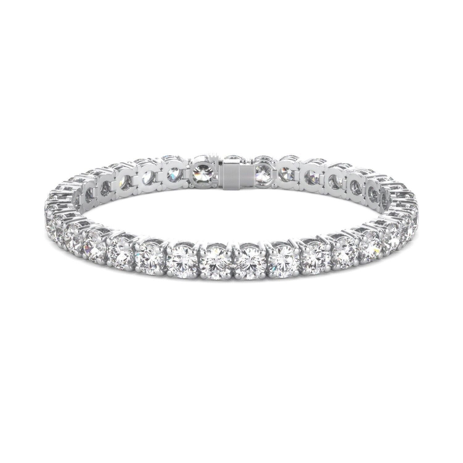 Lab Grown Diamond Tennis Bracelet D-E VS1-VS2 14K White Gold 17.87cttw 4 Prong