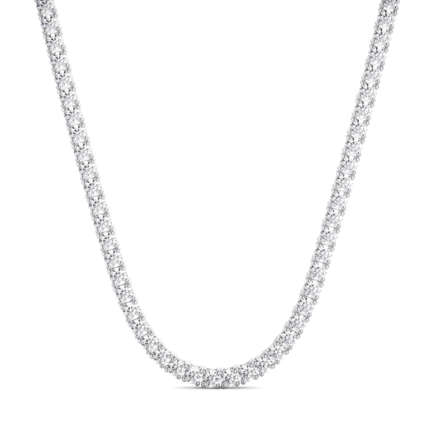 Lab Grown Diamond Tennis Necklace D-E VS1-VS2 14K White Gold 3.98cttw 4 Prong