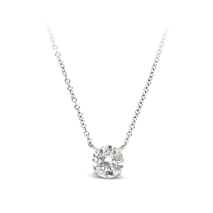 Lab Grown Diamond Solitaire Necklace G-H VS2 14K White Gold 1.00cttw