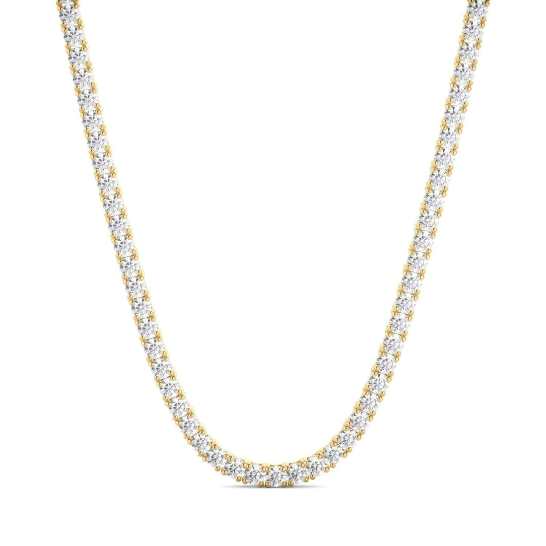 Lab Grown Diamond Tennis Necklace D-E VS1-VS2 14K Yellow Gold 4.82cttw 4 Prong
