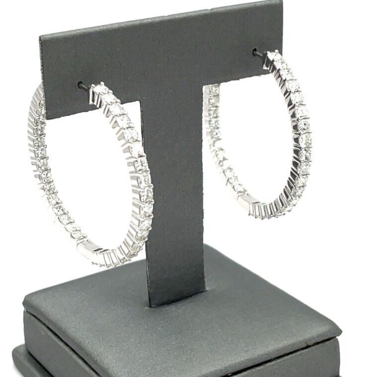 6.26 ct Diamond Hoop Earrings (Natural)