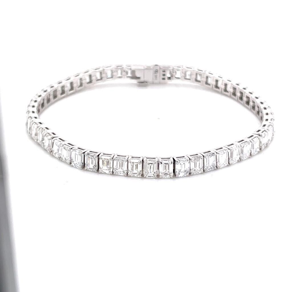 Lab Grown Diamond Tennis Bracelet D-E VS1-VS2 14K White Gold 12.65cttw 4 Prong