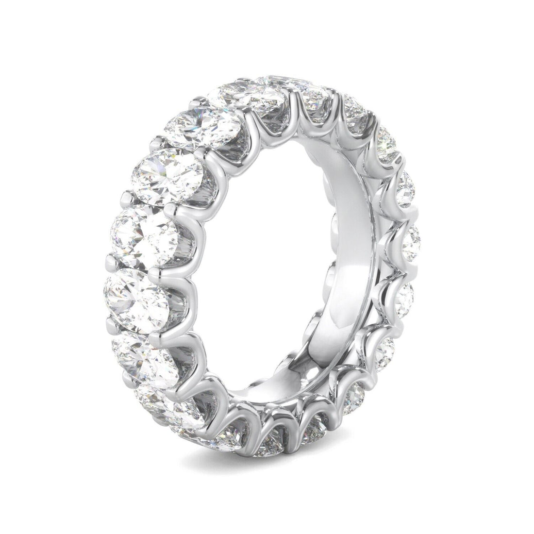Lab Grown Diamond Eternity Ring D-E VS1-VS2 18K White Gold 6.97cttw Size 7