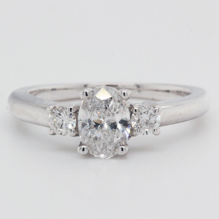 Oval Engagement Ring Clarity Enhanced 1.24 TCW 14 K White Gold
