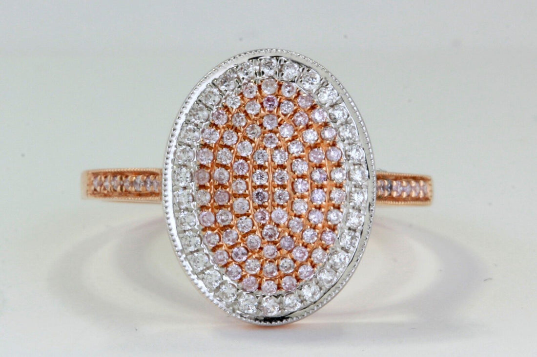 0.27 tcw Cocktail Ring with White Diamonds and Pink Diamonds in 18k Rose Gold