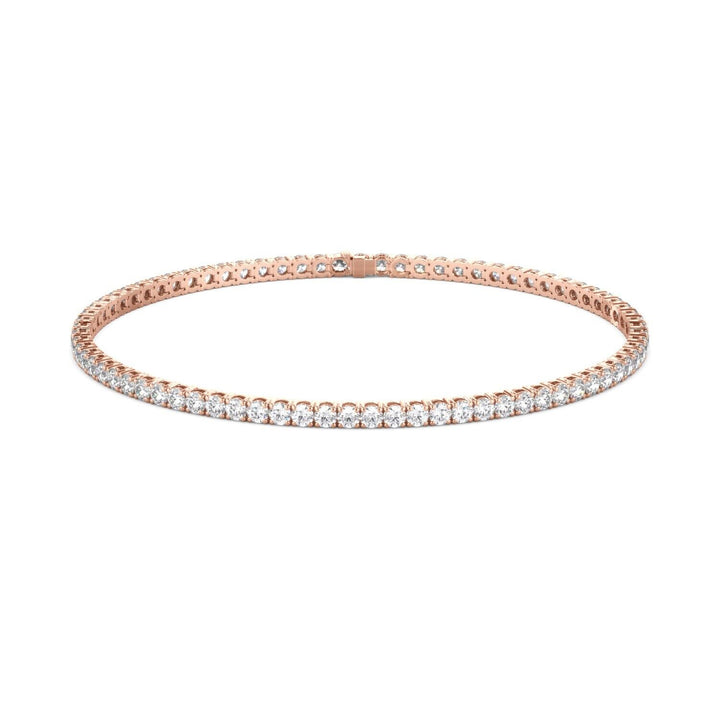 Lab Grown Diamond Tennis Bracelet D-E VS1-VS2 14K Rose Gold 2.84cttw 4 Prong