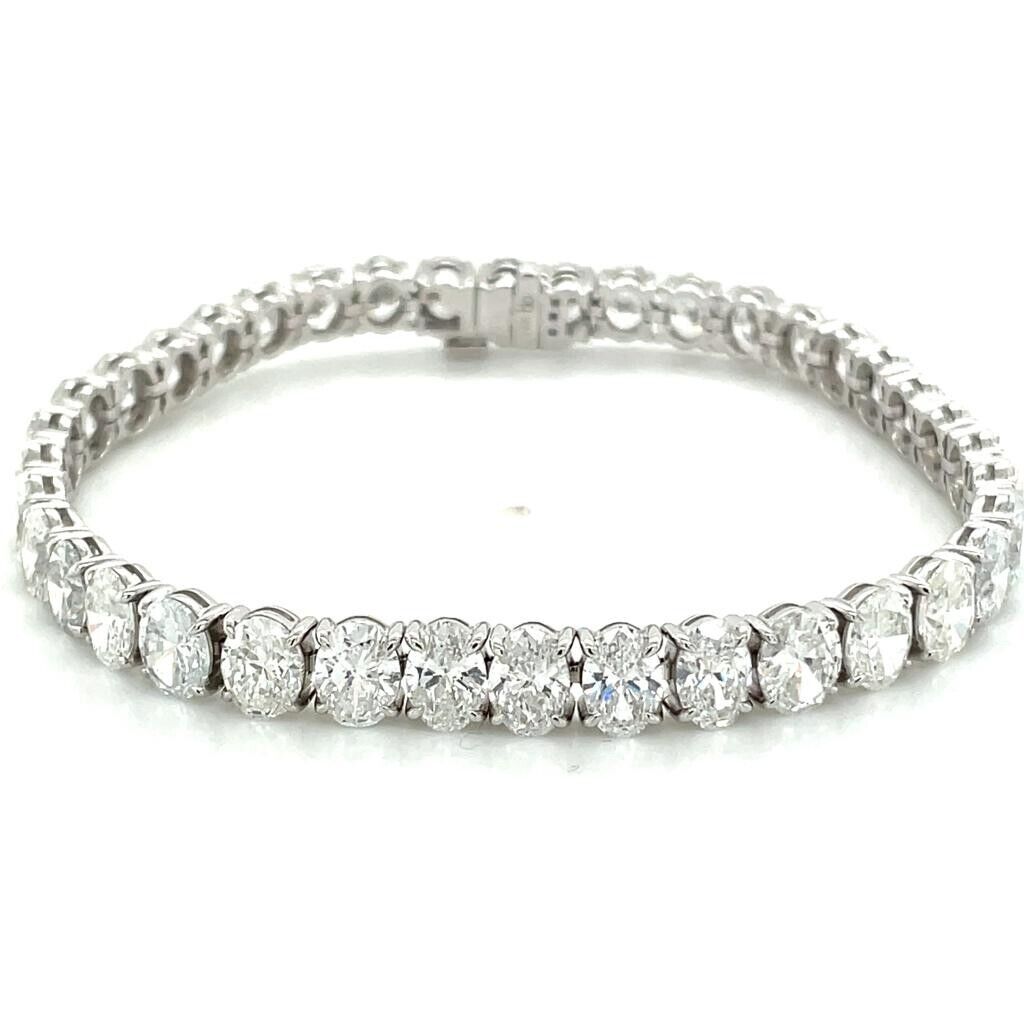 Lab Grown Diamond Tennis Bracelet D-E VS1-VS2 14K White Gold 11.86cttw 4 Prong