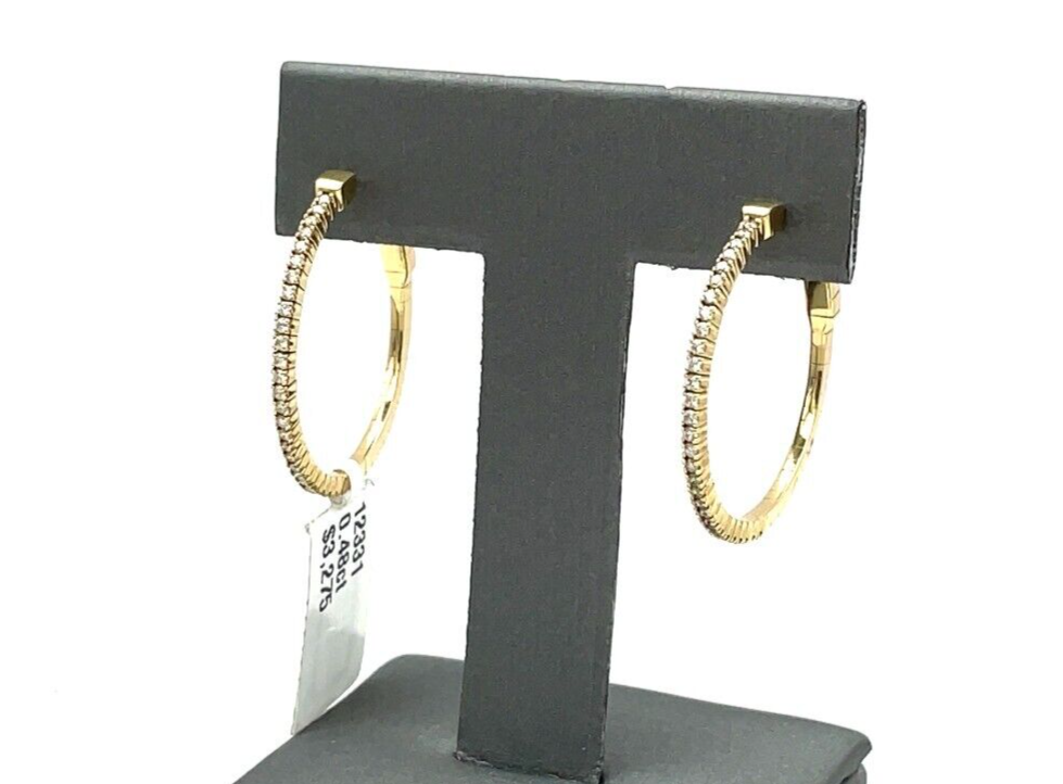 .48 Ct Diamond Hoop Earrings Natural