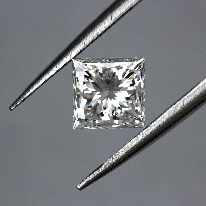 14K Gold 1.23 ct Princess Cut Diamond Solitaire Engagement Ring I SI2